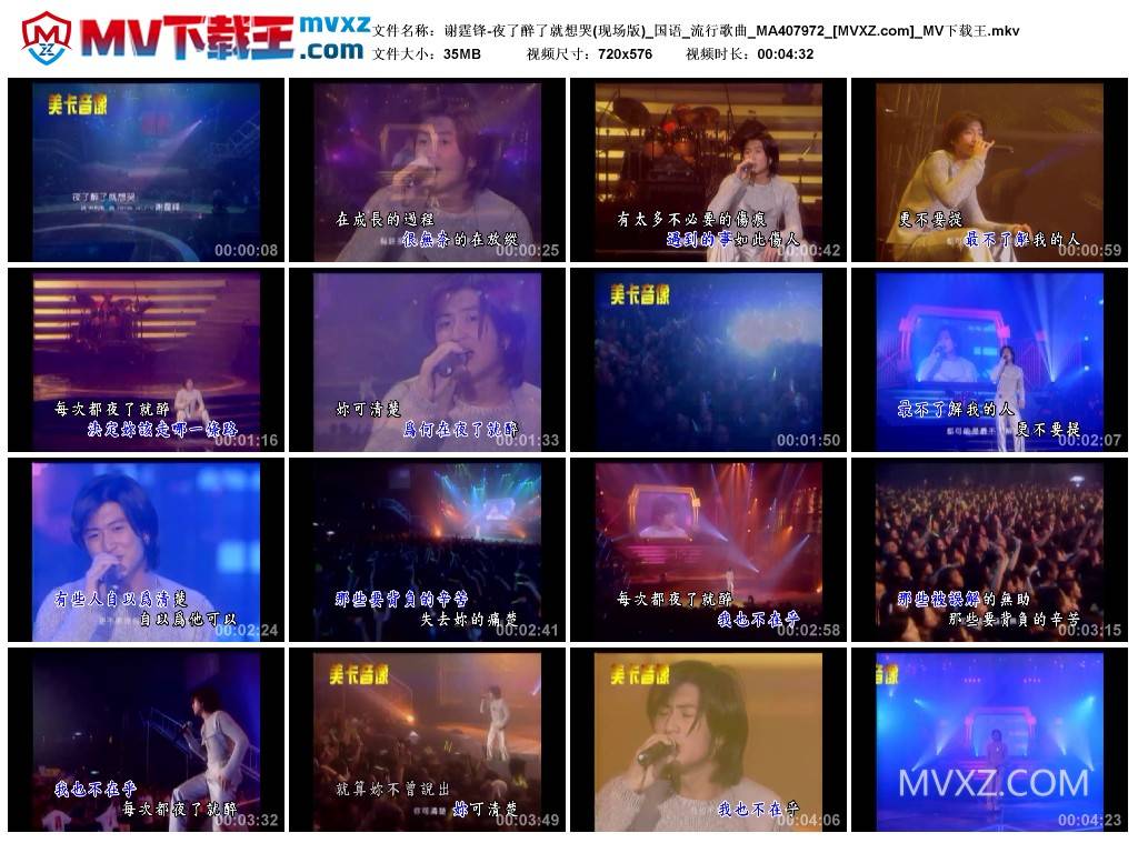 谢霆锋-夜了醉了就想哭(现场版)_国语_流行歌曲_MA407972